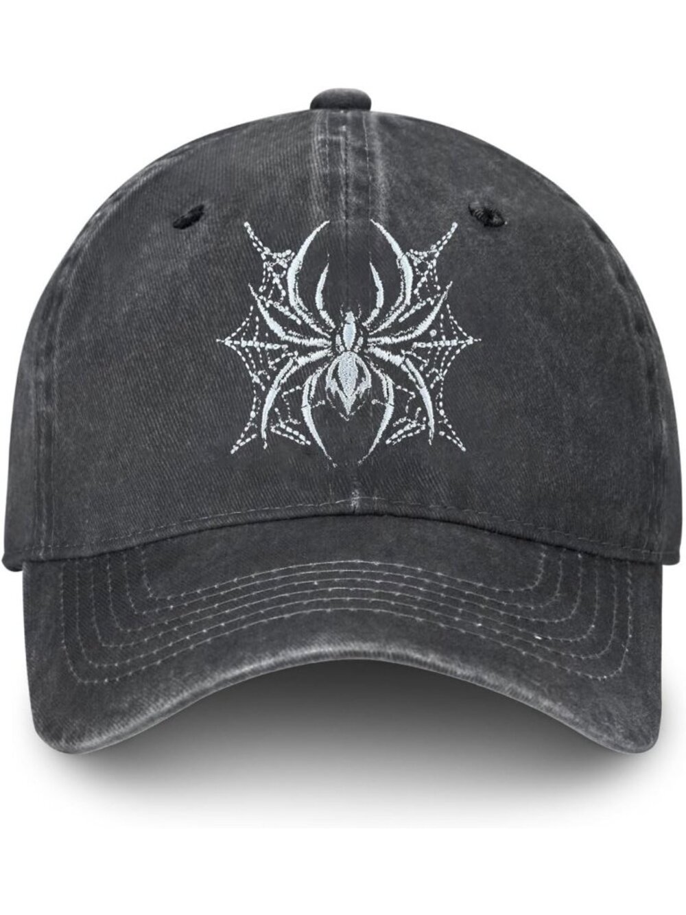 Unisax Gothic 100% Polyester Embroidered Adjustable Washed Denim Baseball Hats